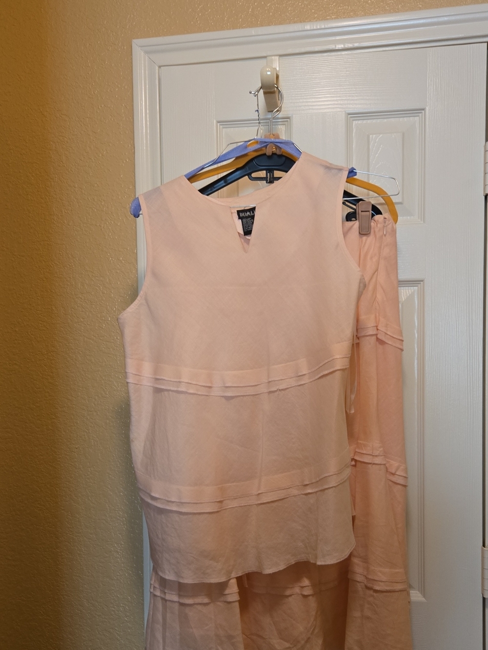 Ronni Nicole Blush Pink Layered Sleeveless Top with Keyhole